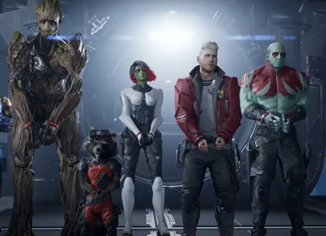 The Guardians of the Galaxy (Groot, Rocket Raccoon, Gamora, Star-Lord and Drax) by Square Enix and Eidos-Montreal.