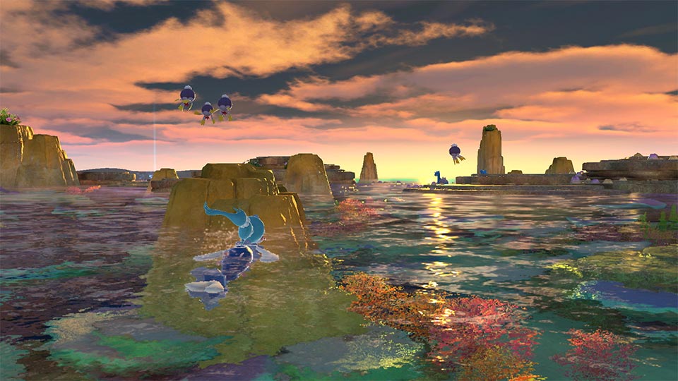 Ocean view of Pokemon Snap.